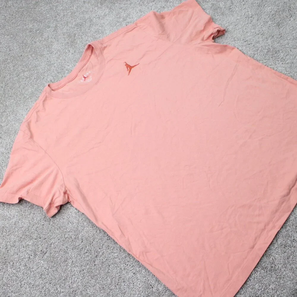 Jordan Shirt Mens 2XL XXL Pink Embroidered Jumpman‎ Logo Cotton Short Sleeve